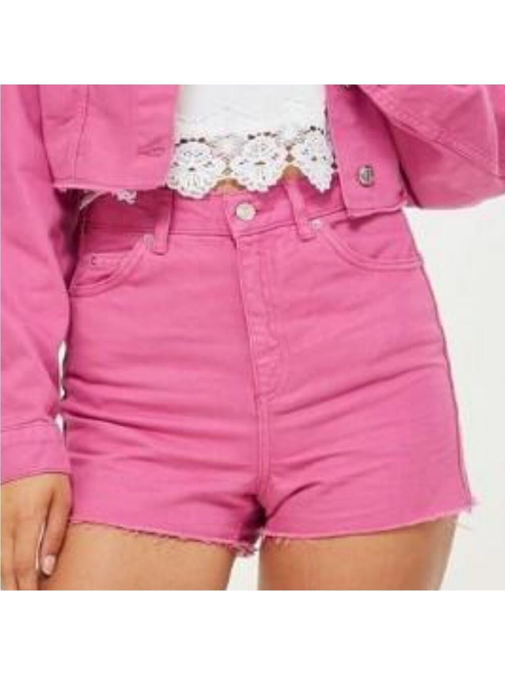TOPSHOP Moto High Rise MOM denim jean shorts 8